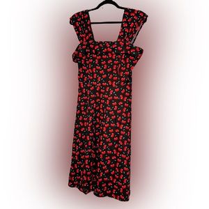 Rockabilly dress with cherry print M
